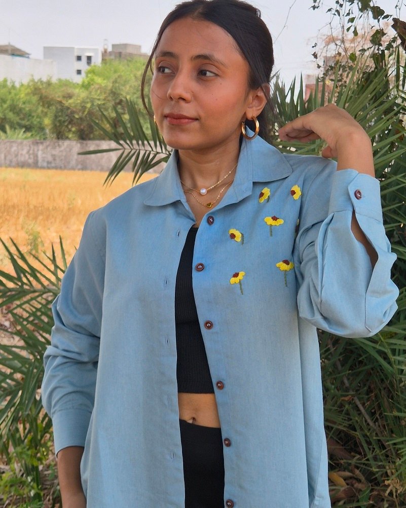 sunflower denim shirt tote bag 800X1000 2